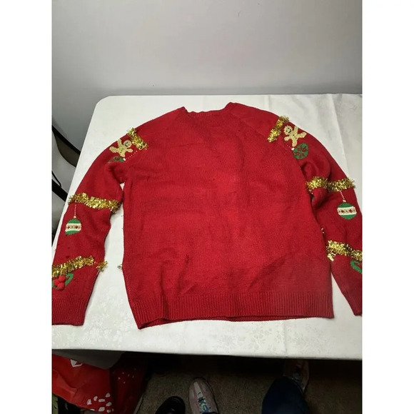 Junior Womens Red Merry Everything Christmas Holiday Sweater Top Shirt See Pics - Picture 6 of 10